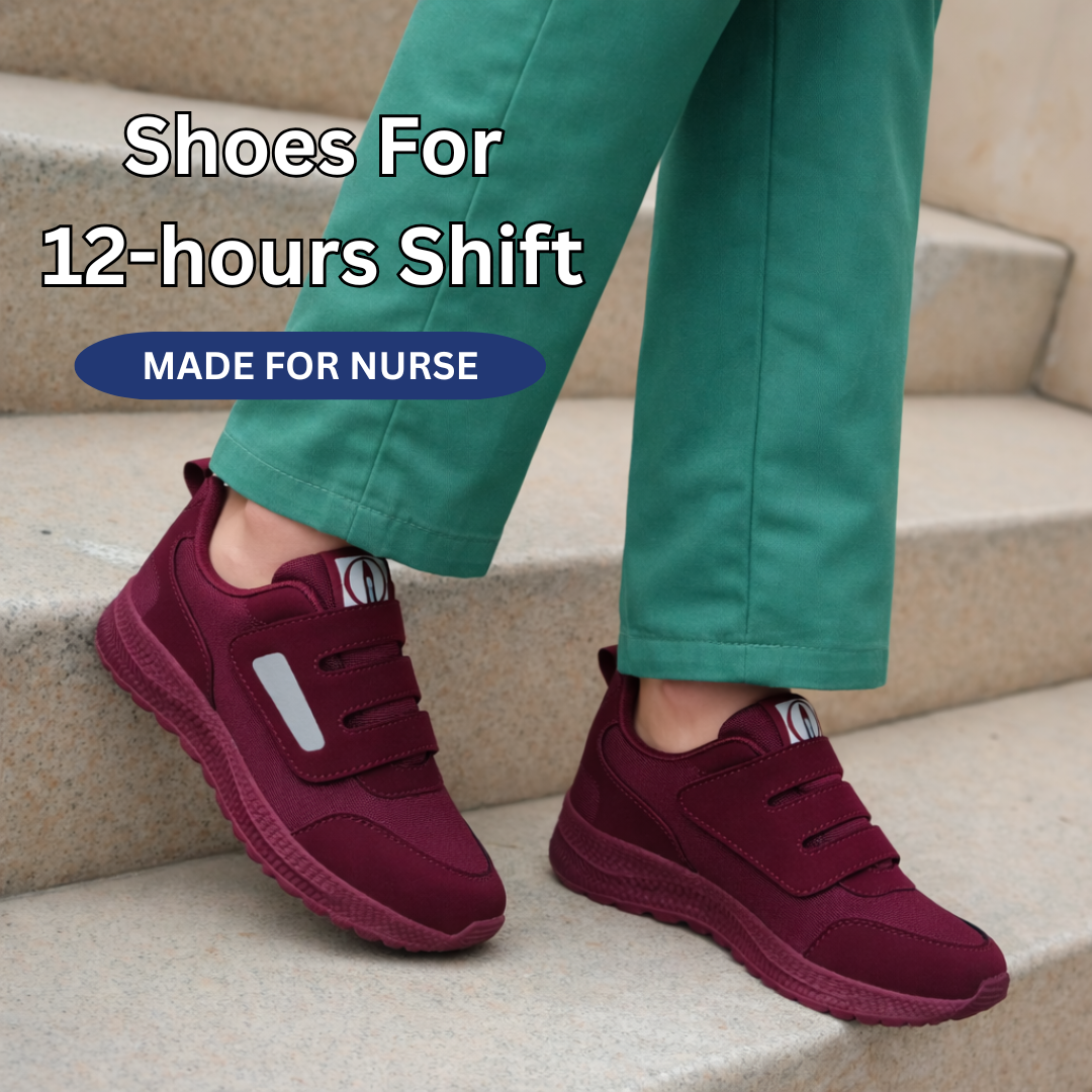 SooFeet's Women Walk Ease | Breathable Arch-support Mesh Velcro Nurse Shoes