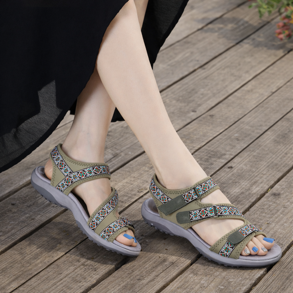 SooFeet's Women Chevron Comfort | Arch-support All-day Standing Cushioned Sandals