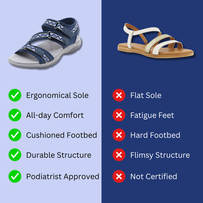 SooFeet's Women Chevron Comfort | Arch-support All-day Standing Cushioned Sandals