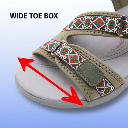 SooFeet's Women Chevron Comfort | Arch-support All-day Standing Cushioned Sandals