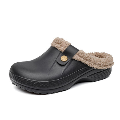 Soofeet New Women Winter Clogs Waterproof Soft Fur Slippers