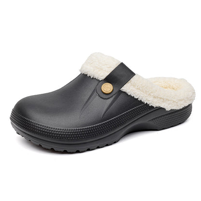 Soofeet New Women Winter Clogs Waterproof Soft Fur Slippers