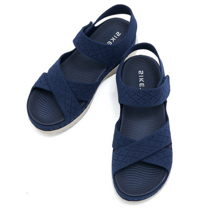 SooFeet Women Orthopedic Sandals Arch-support Comfortable Canvas Diamond-Knit Design