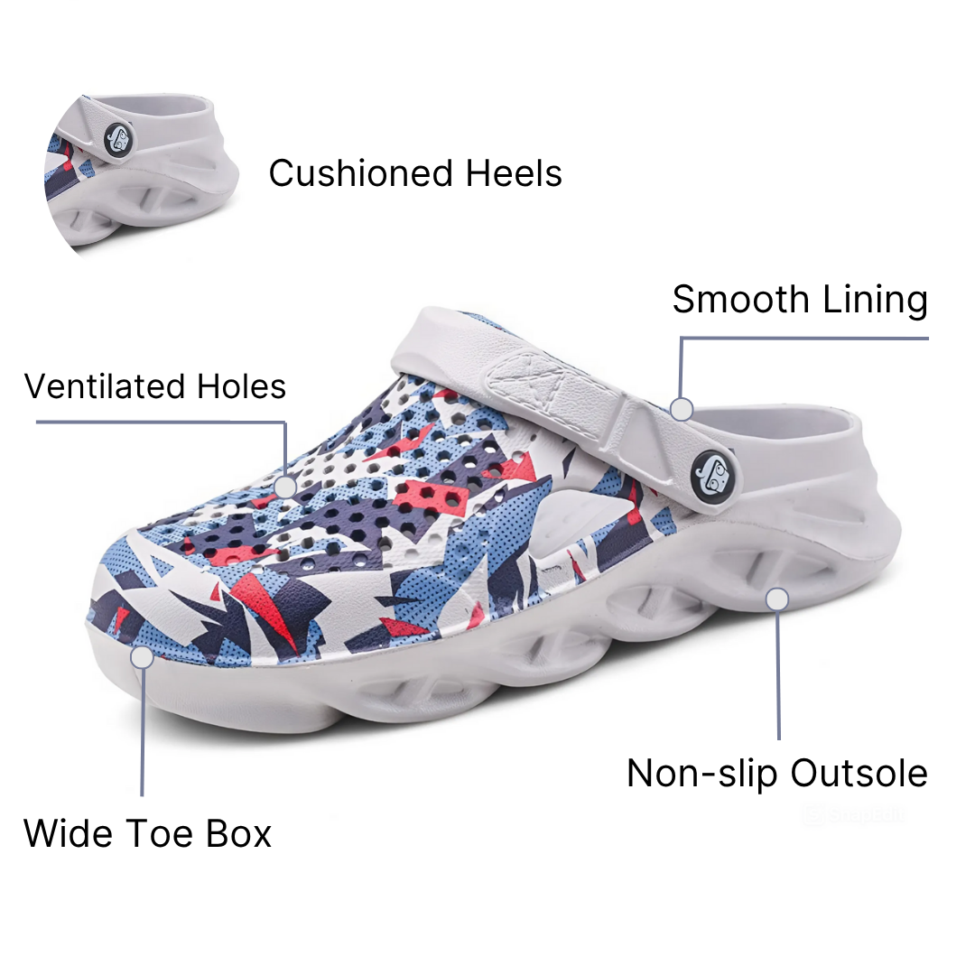 SooFeet Men Summer Sandals Airy Waterproof EVA Thick Sole Lightweight Clogs