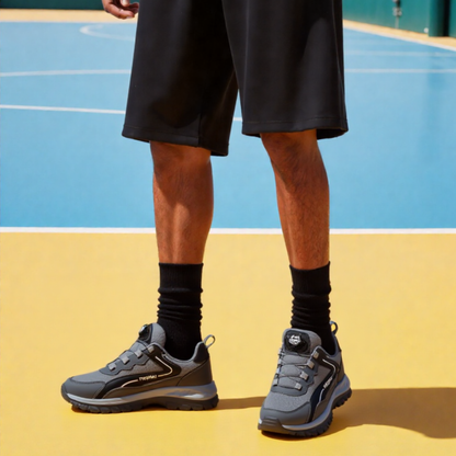 SooFeet Men Orthopedic Shoes Breathable Arch-support Mesh Rotating Button Casual Traction