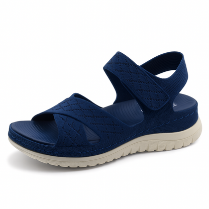 SooFeet Women Orthopedic Sandals Arch-support Comfortable Canvas Diamond-Knit Design