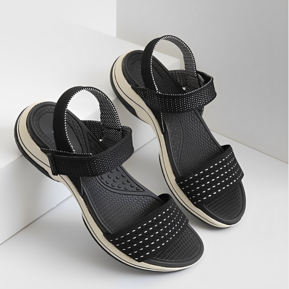 SooFeet Women Orthopedic Sandals Arch-support Comfortable Velcro Soft Summer Casual