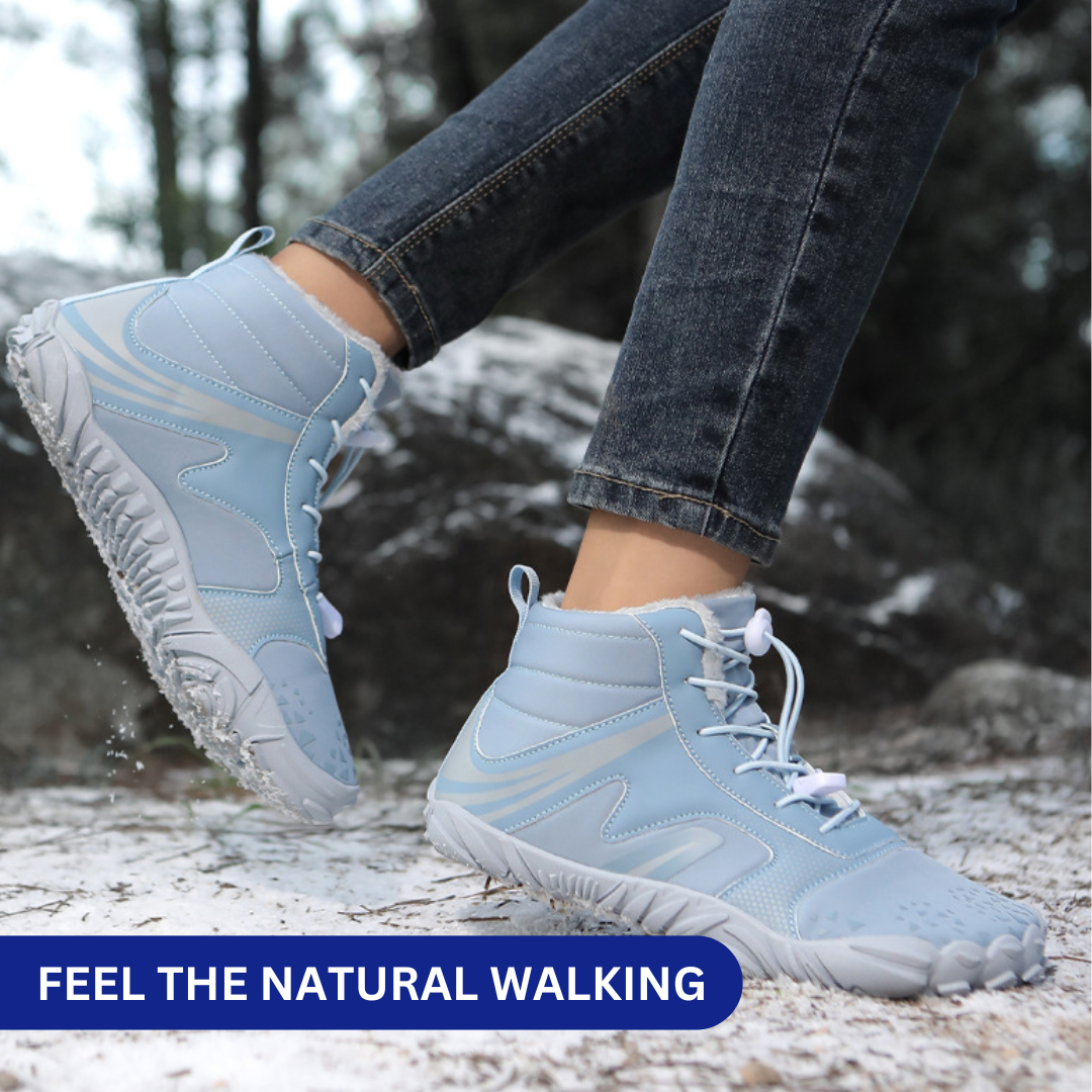 SooFeet Women Barefoot Boots Insulated Fur Water-resistant Leather Winter Natural Walking
