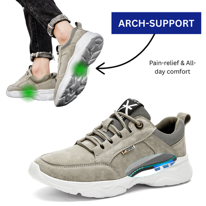 SooFeet Men Orthopedic Shoes Comfy Leather Mesh Water-resistant Airy Casual Sneakers Walking