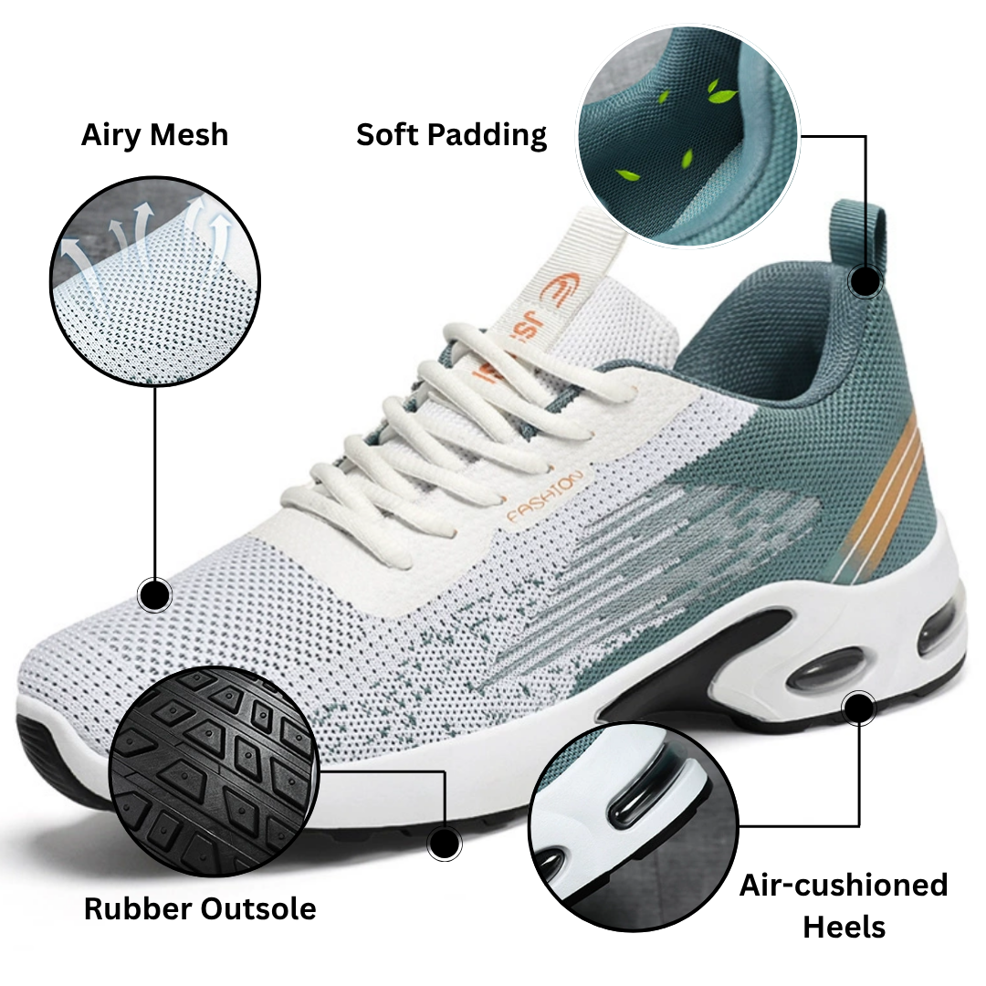 SooFeet Men Orthopedic Shoes Comfortable Airy Best Walking Air-cushioned Sole Casual