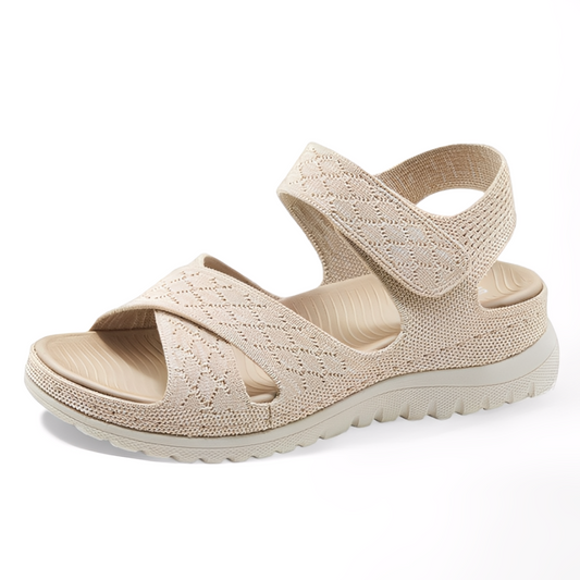SooFeet Women Orthopedic Sandals Arch-support Comfortable Canvas Diamond-Knit Design