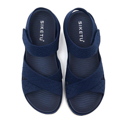 SooFeet Women Orthopedic Sandals Arch-support Comfortable Canvas Diamond-Knit Design