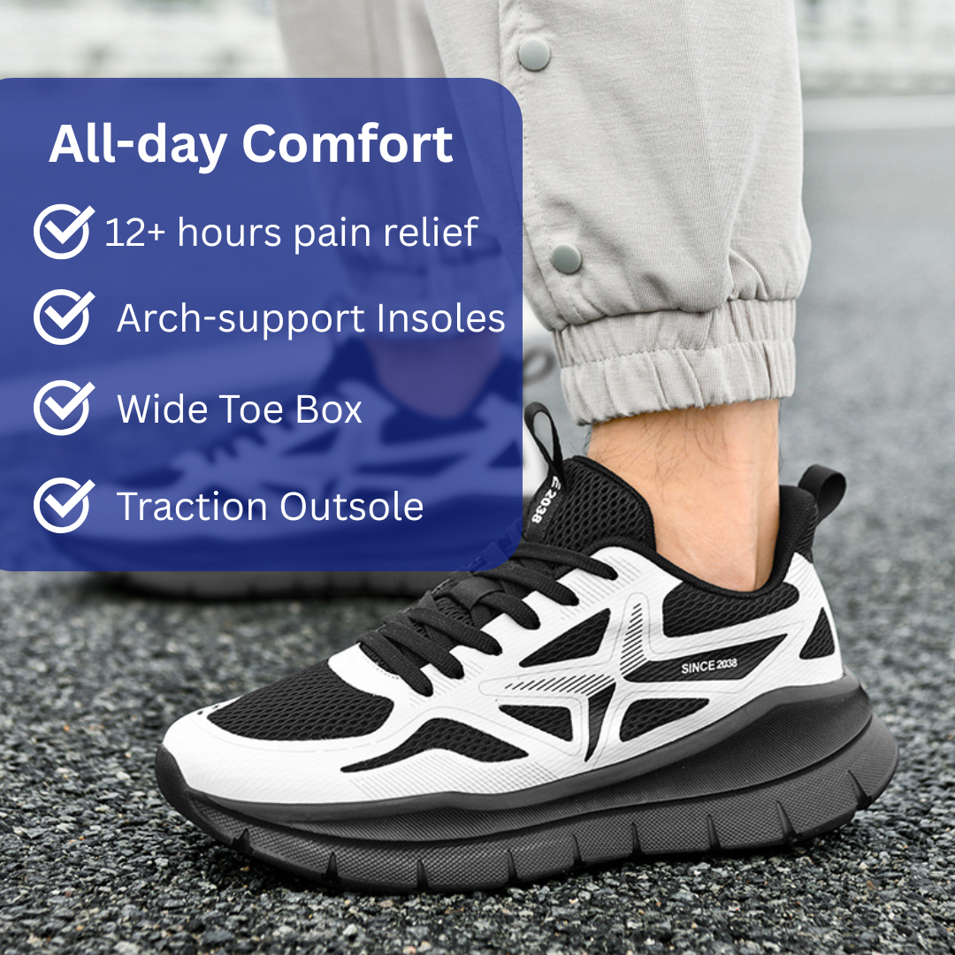 SooFeet Men Orthopedic Shoes Arch-support Airy Mesh Cushioned Sole Comfy Sneakers