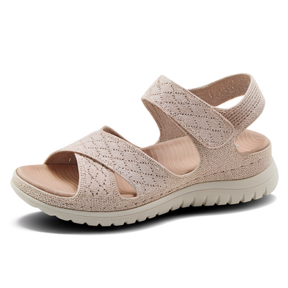 SooFeet Women Orthopedic Sandals Arch-support Comfortable Canvas Diamond-Knit Design