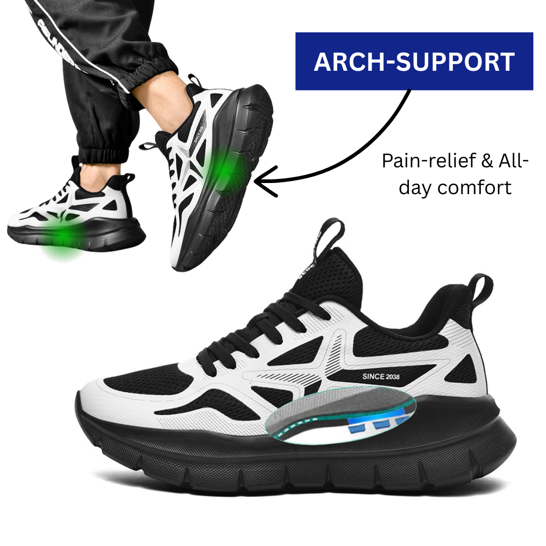 SooFeet Men Orthopedic Shoes Arch-support Airy Mesh Cushioned Sole Comfy Sneakers