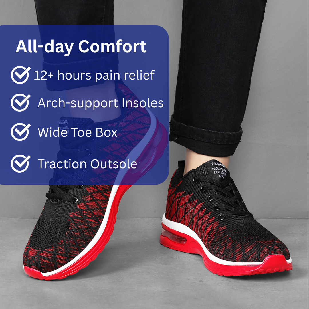 SooFeet Men Orthopedic Shoes Comfortable Arch-support Airy Mesh Lightweight Althetic Sneakers