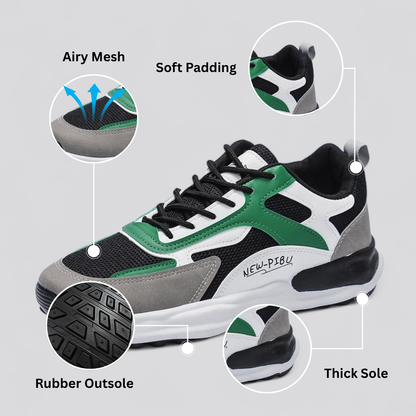 SooFeet Men Orthopedic Good Walking Shoes Comfortable Shock-Absorbing Non-Slip Bold Design