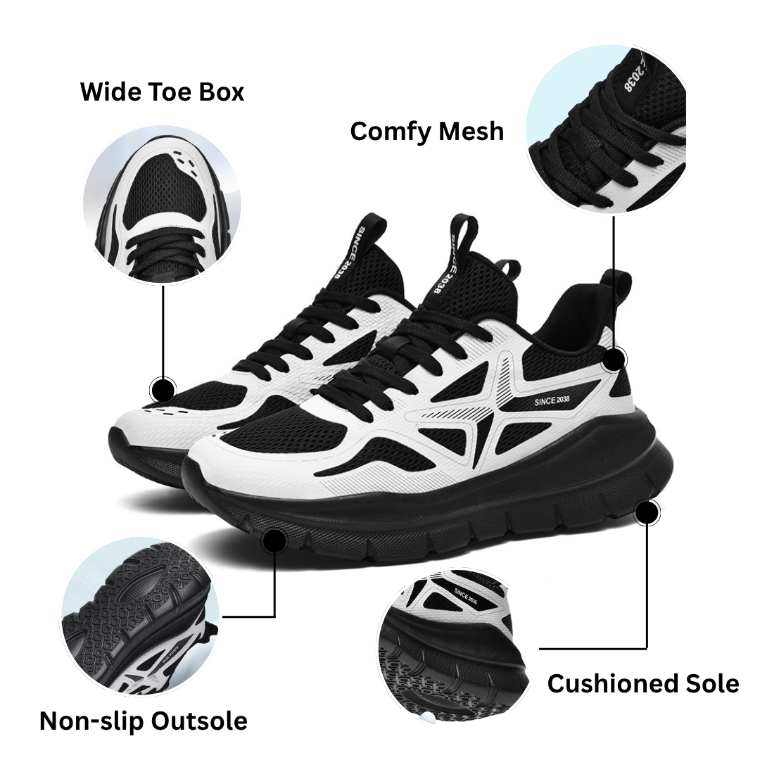 SooFeet Men Orthopedic Shoes Arch-support Airy Mesh Cushioned Sole Comfy Sneakers