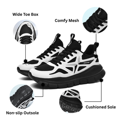 SooFeet Men Orthopedic Shoes Arch-support Airy Mesh Cushioned Sole Comfy Sneakers