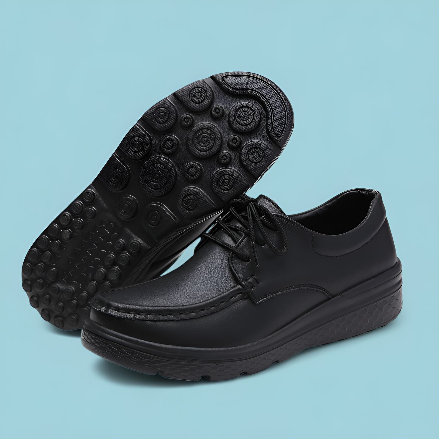 SooFeet Women Orthopedic Loafers Waterproof Genuine Leather Breathable Versatile Nursing Shoes