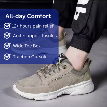 SooFeet Men Orthopedic Shoes Comfy Leather Mesh Water-resistant Airy Casual Sneakers Walking