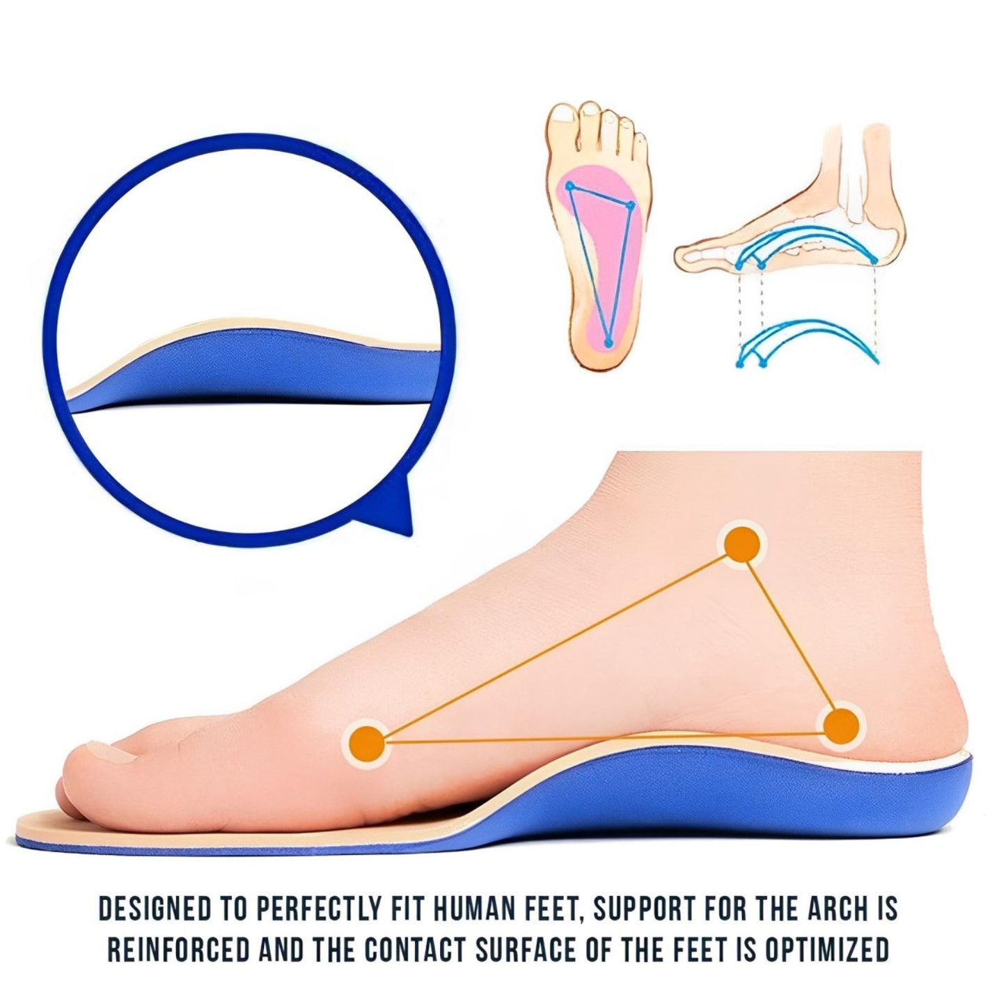 GEIASOU Orthotic Insoles Comfort Memory Foam Arch Support Pain Relief