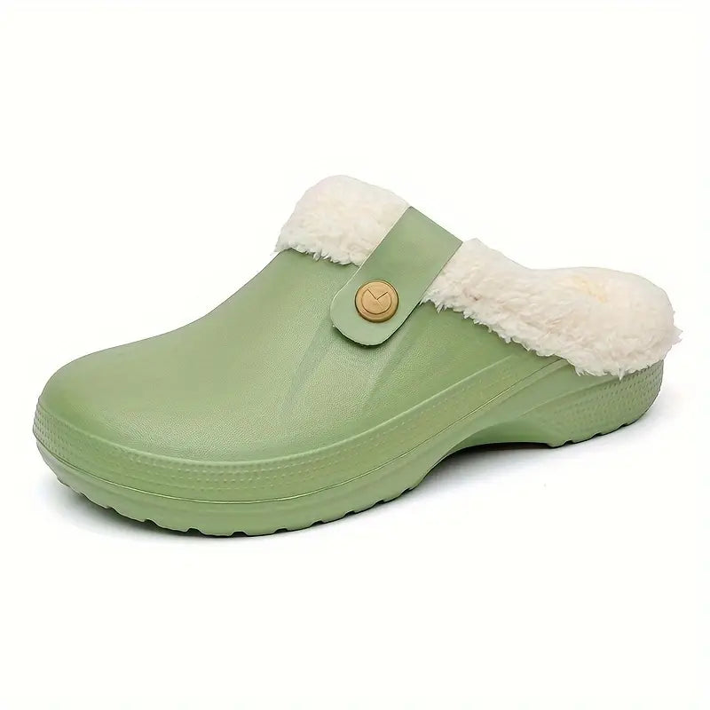 Soofeet New Women Winter Clogs Waterproof Soft Fur Slippers