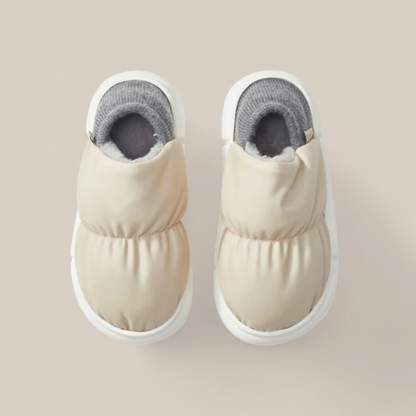 Soofeet Orthopedic Women Shoes Winter Puffy Plush Indoor Slippers
