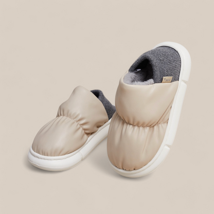 Soofeet Orthopedic Women Shoes Winter Puffy Plush Indoor Slippers