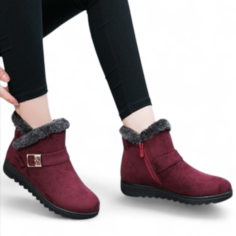 SOOFEET Women Orthopedic Fur Lined Super Warm Comfortable Winter Ankle Boots