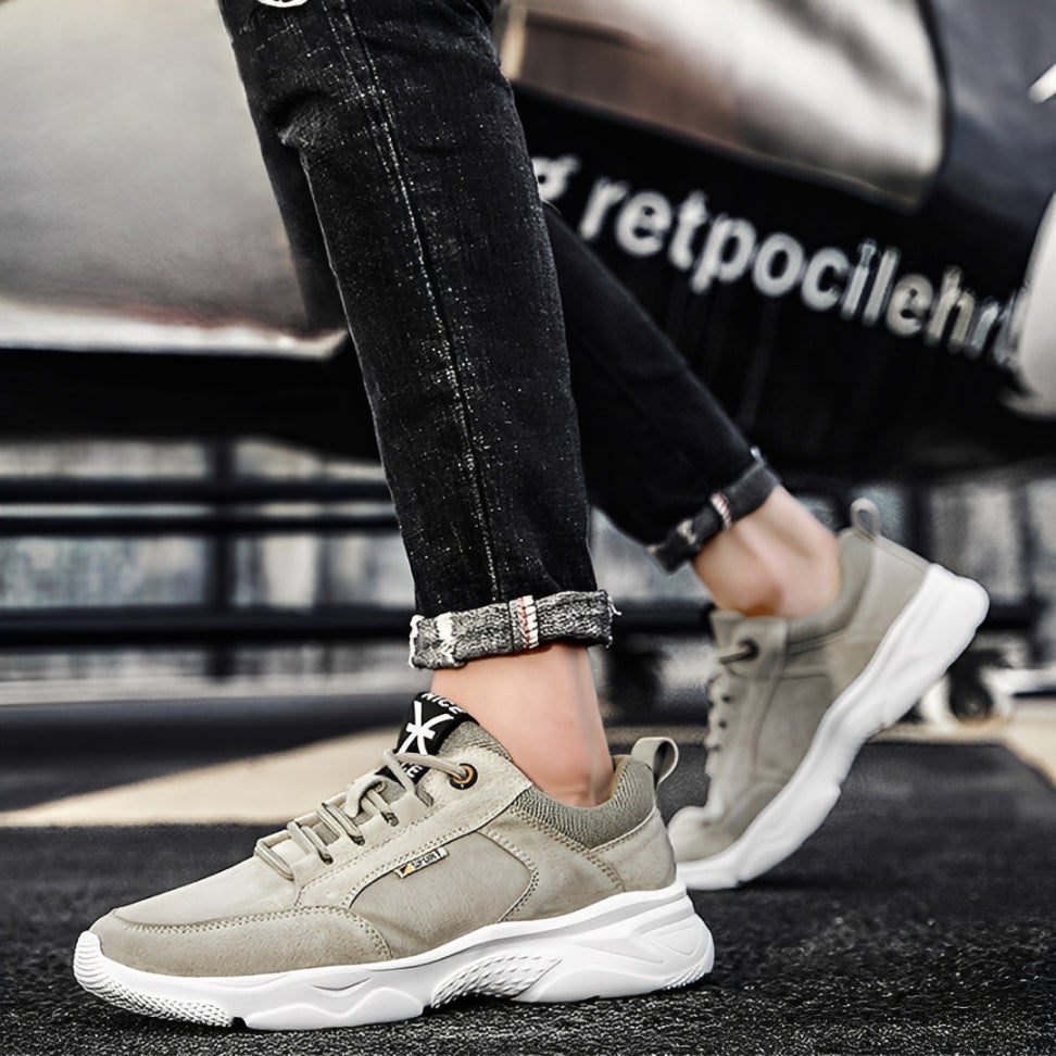 SooFeet Men Orthopedic Shoes Comfy Leather Mesh Water-resistant Airy Casual Sneakers Walking