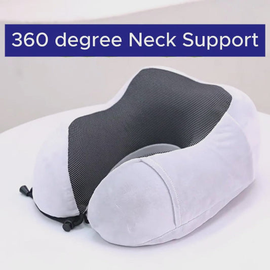 SooFeet Orthopedic Neck Travel Pillow U-Shaped Best Ergonomic Support Soft Memory Foam Side Pocket