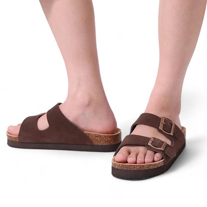 Soofeet Orthopedic Leather Sandals for Women Arch Support Comfortable Clogs