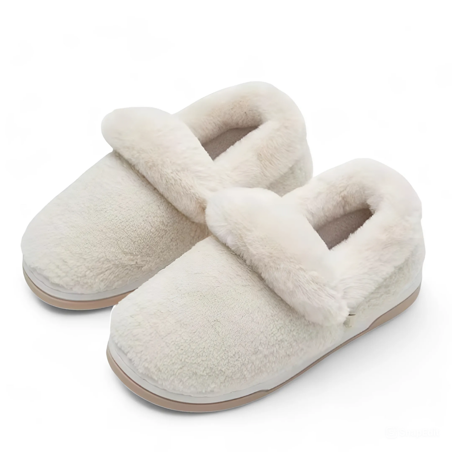 SooFeet Women Winter Slippers Thickened Fur Warm Non-slip Indoor Walking