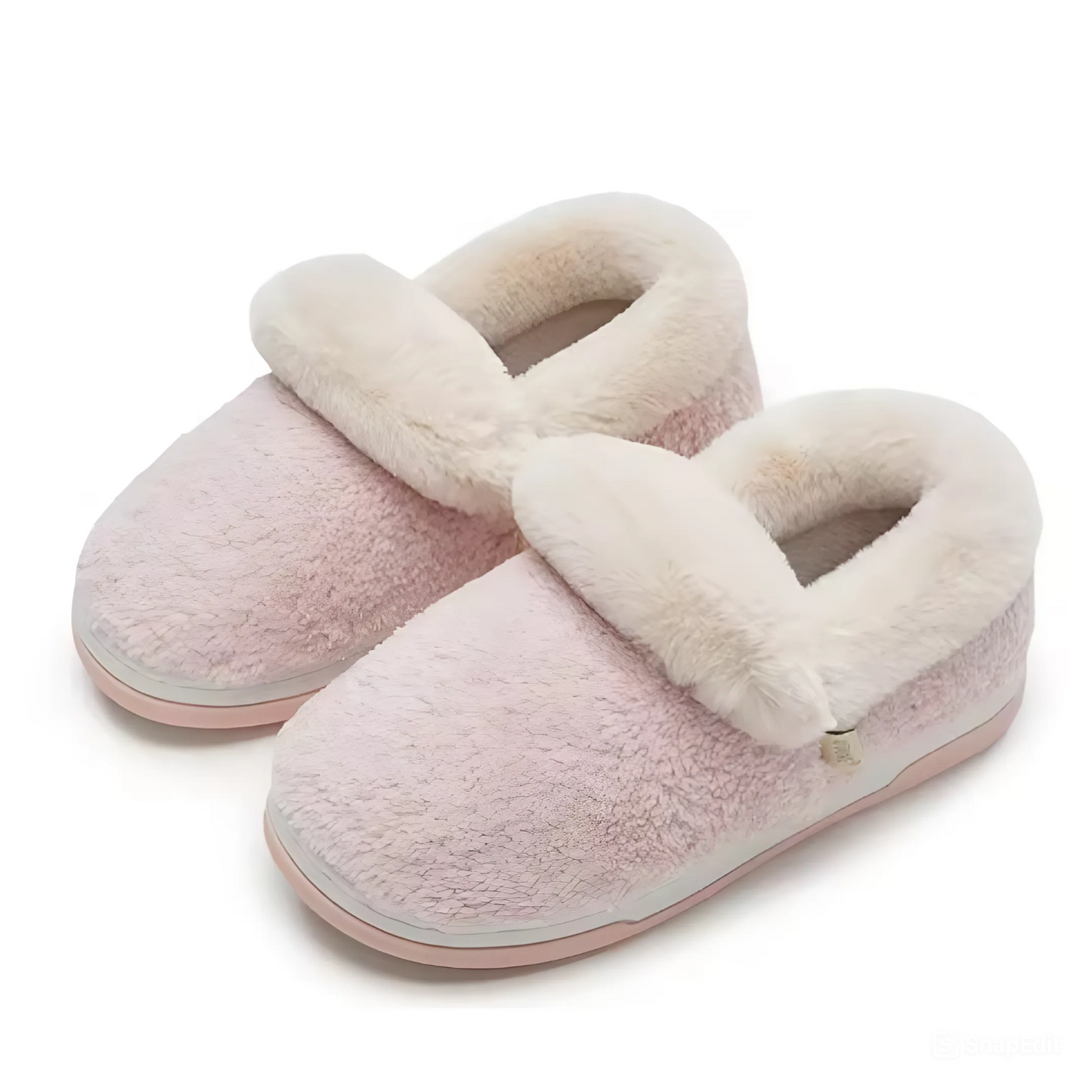 SooFeet Women Winter Slippers Thickened Fur Warm Non-slip Indoor Walking