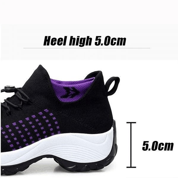 Ortho Stretch Cushion Shoes - Black Purple